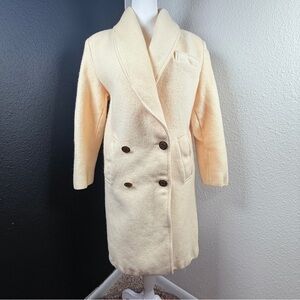 Elegant Cream Double-Breasted Teddy Coat